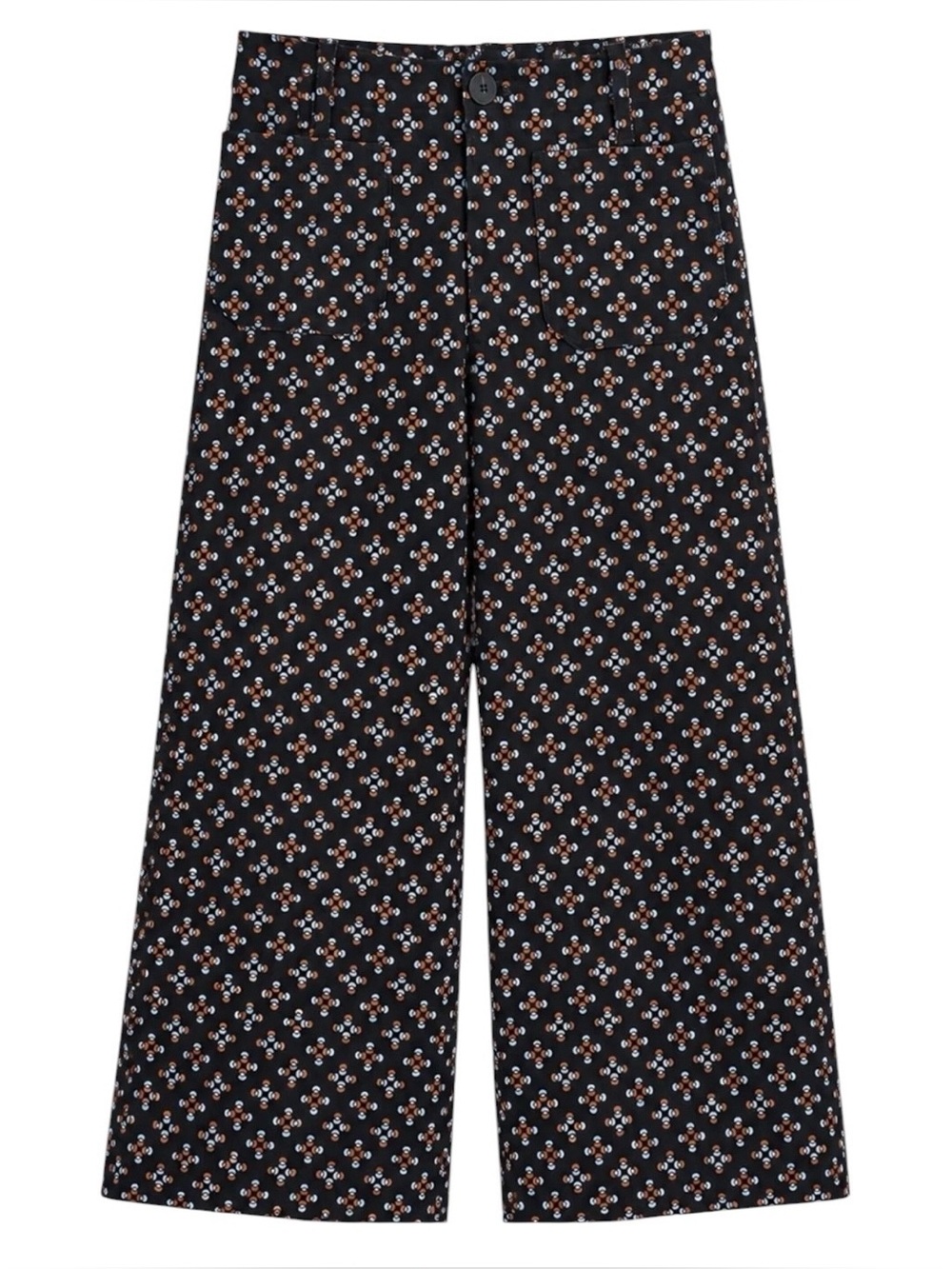 Maeve The Colette Wide Leg Crop Pants Geo Print Size 27